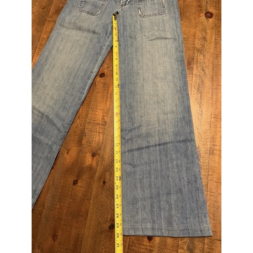 Vintage Abercrombie Fitch Y2K Flare Jeans Dark Wash Button Flap Pocket Size 4
